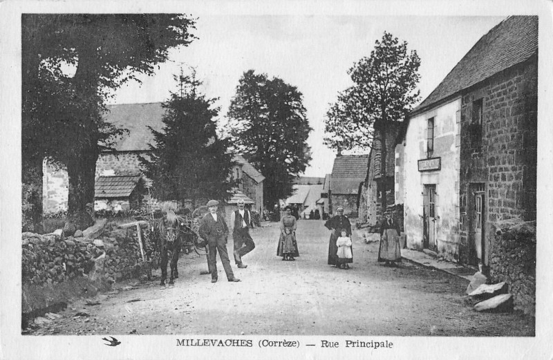 Carte postale ancienne Millevaches Rue Principale (cliché pas courant à Millevaches