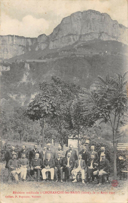 Carte postale ancienne Reunion Medicale A Choranche Les Bains 1907 à Choranche