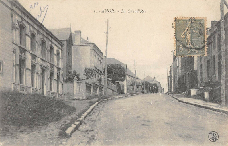 Carte postale ancienne Anor La Grand Rue à Anor