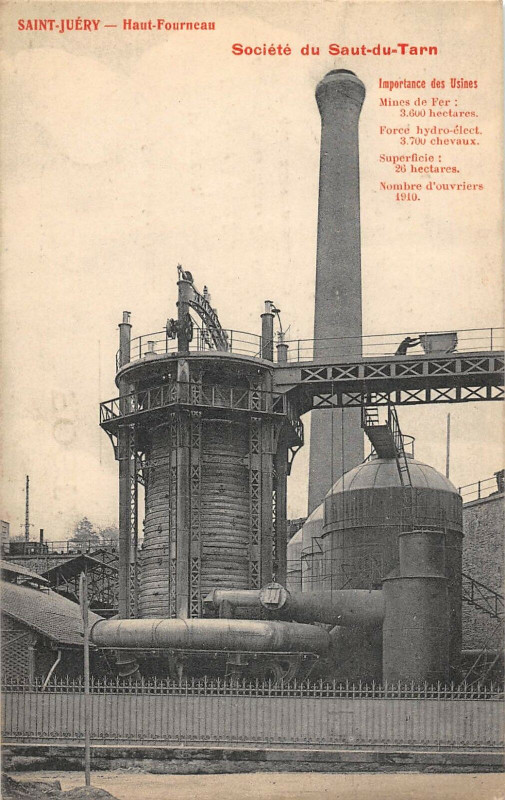Carte postale ancienne Saint Juery Haut Fourneau