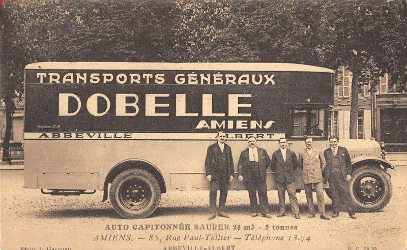 Carte postale ancienne Amiens Transports Generaux Dobelle Rue Paul Telliers Abbeville Albert à Amiens