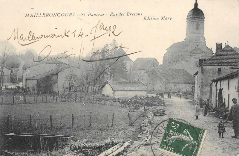 Carte postale ancienne Mailleroncourt Saint Pancras Rue Des Bretons à Mailleroncourt-Saint-Pancras