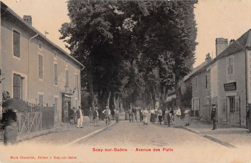Carte postale ancienne Scey Sur Saone Avenue Des Patis (cpa émaillée