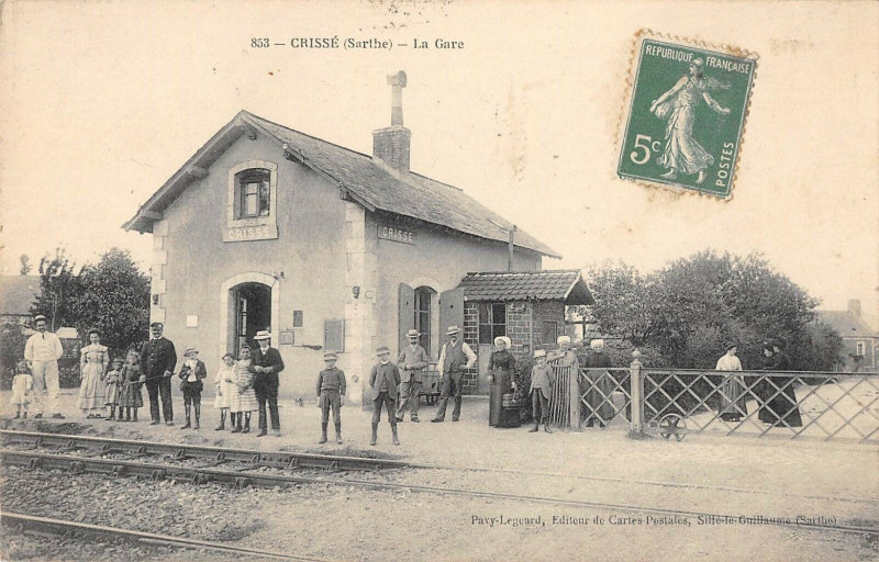 Carte postale ancienne Crisse La Gare à Crissé