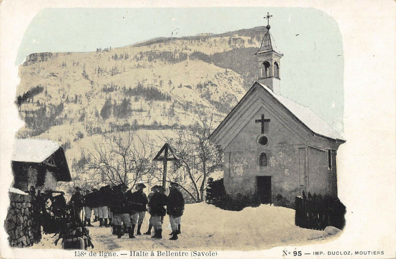 Carte postale ancienne 138e De Ligne Halte A Bellentre Savoie
