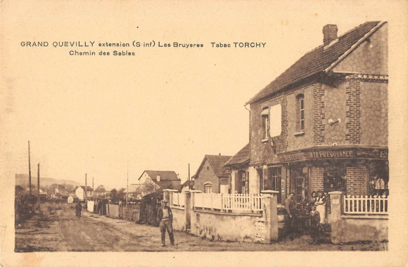 Carte postale ancienne Grand Quevilly Extension Les Bruyeres Tabac Torchy Chemin Des Sables
