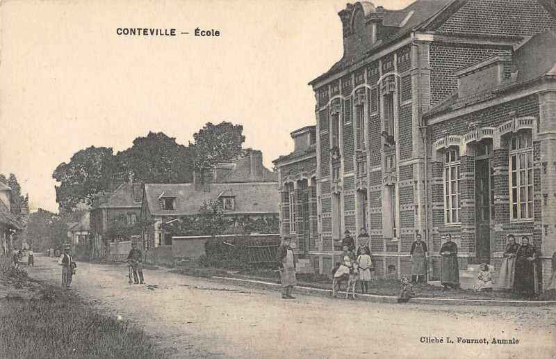 Carte postale ancienne Conteville Ecole à Conteville