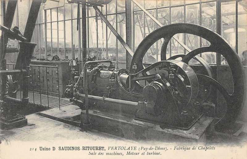 Carte postale ancienne Vertolaye Usine D.saudinos Ritouret Fabrique De Chapelets à Vertolaye