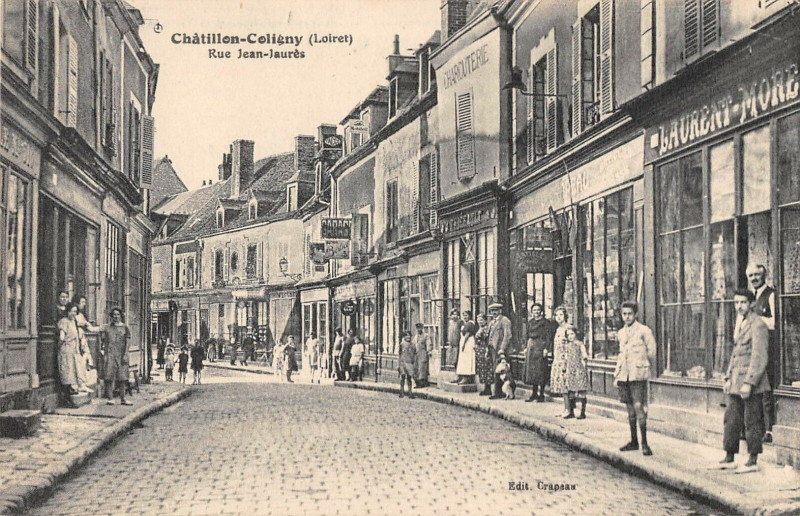 Carte postale ancienne Chatillon Coligny Rue Jean Jaures