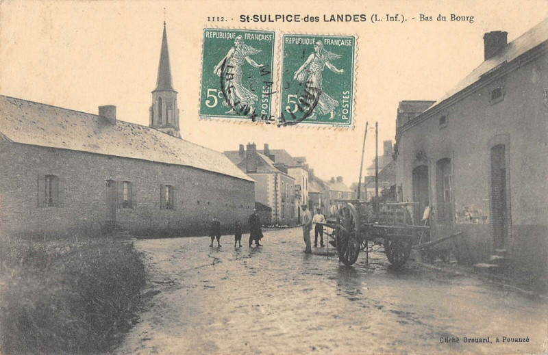 Carte postale ancienne Saint Sulpice Des Landes Bas Du Bourg (cliché pas courant