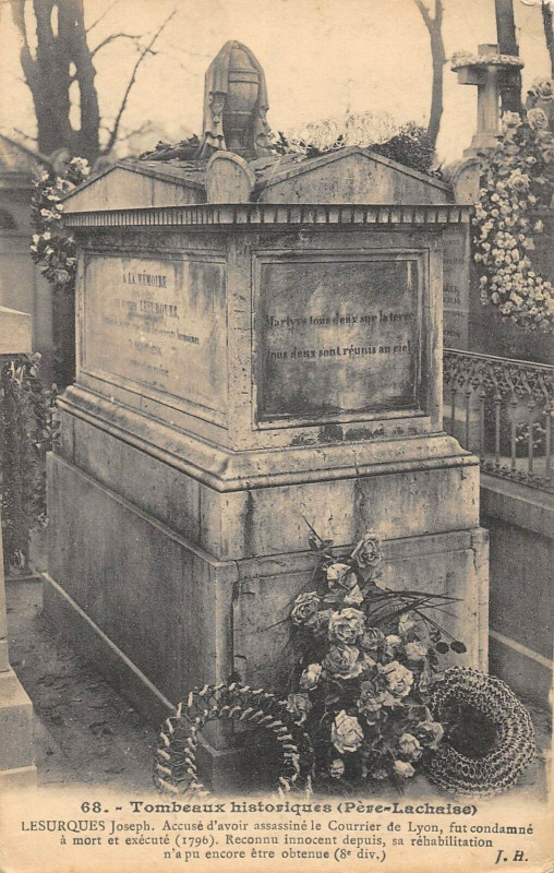 Carte postale ancienne Le Père Lachaise - Joseph Lesurques Joseph à Paris 20e