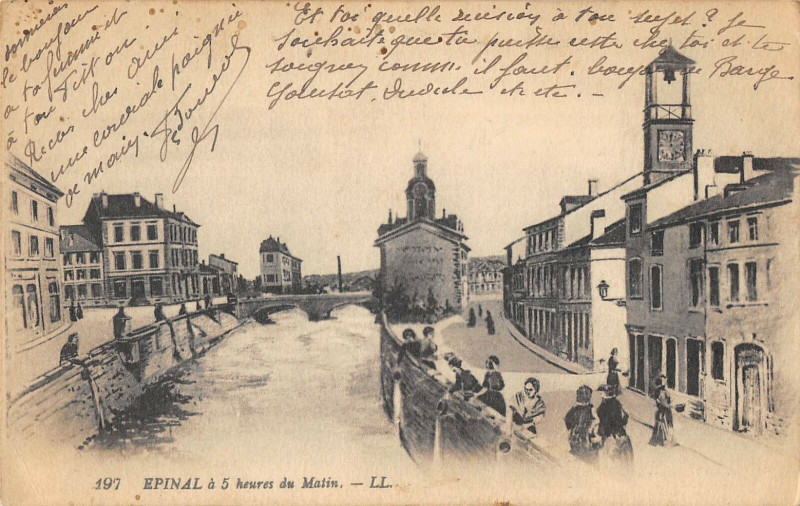 Carte postale ancienne Epinal A 5 Hoo Du Matin à Épinal