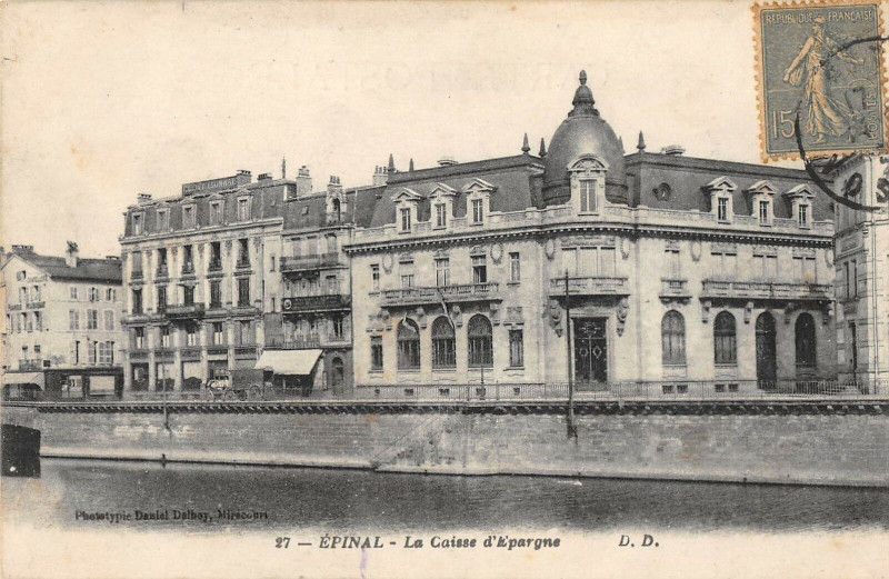Carte postale ancienne Epinal La Caisse D'Epargne à Épinal