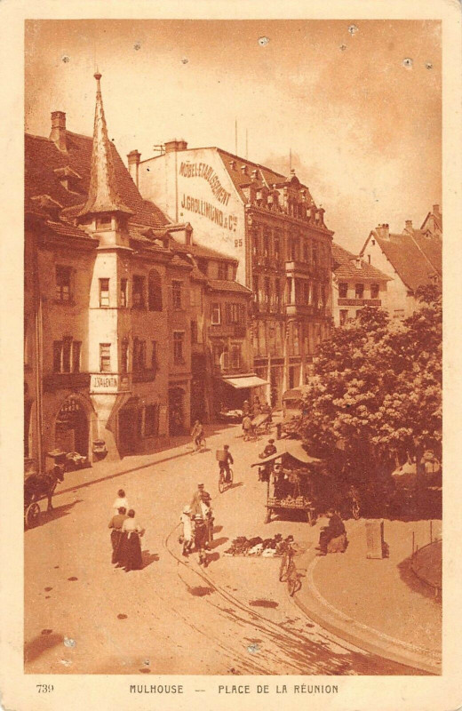 Carte postale ancienne Mulhouse Place De La Reunion à Mulhouse