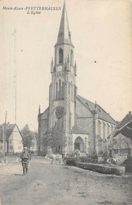 Carte postale ancienne Pfetterhausen Eglise