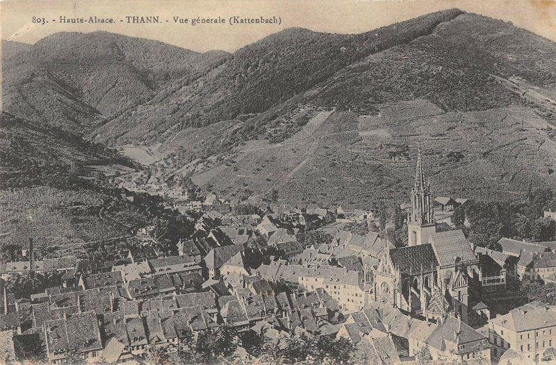 Carte postale ancienne Vue Generale De Thann Kattenbach à Thann