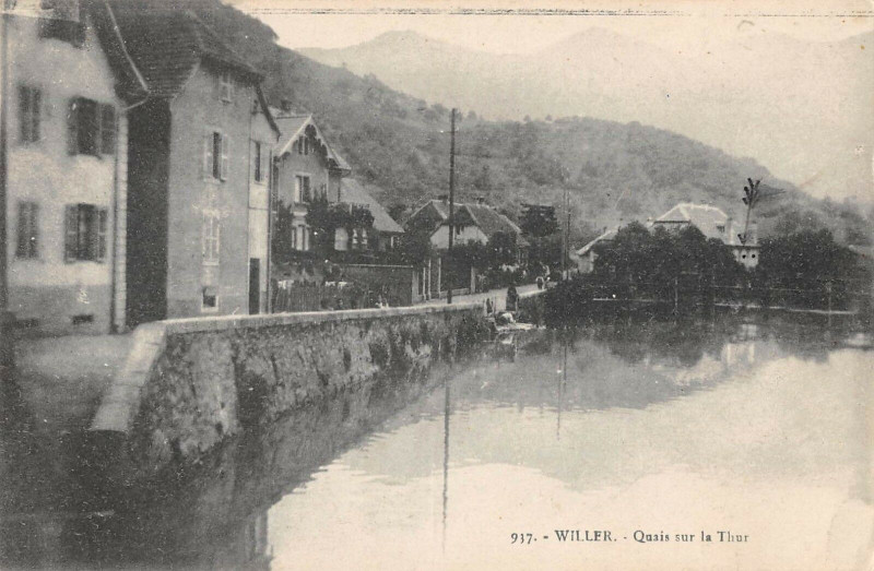 Carte postale ancienne Willer Quais Sur La Thur à Willer