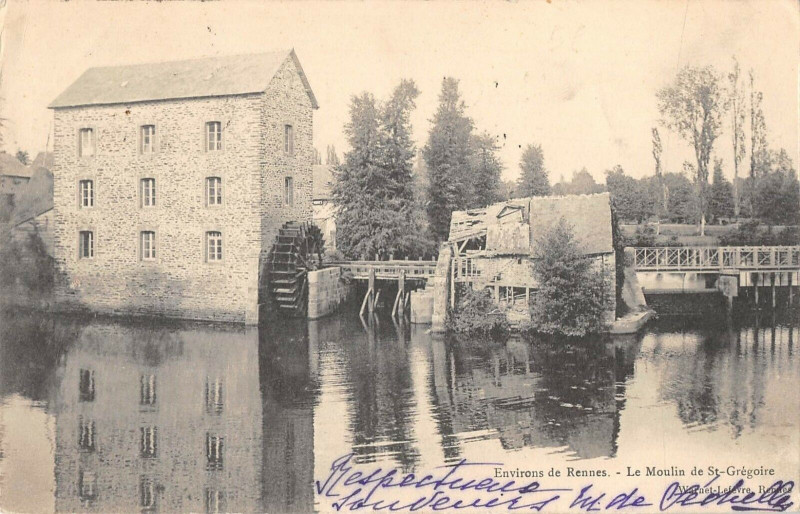Carte postale ancienne Env.de Rennes Moulin De Saint Gregoire à Rennes