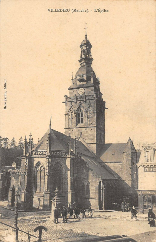Carte postale ancienne Villedieu Eglise