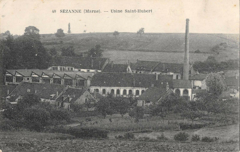 Carte postale ancienne Sezanne Usine Saint Hubert à Sézanne