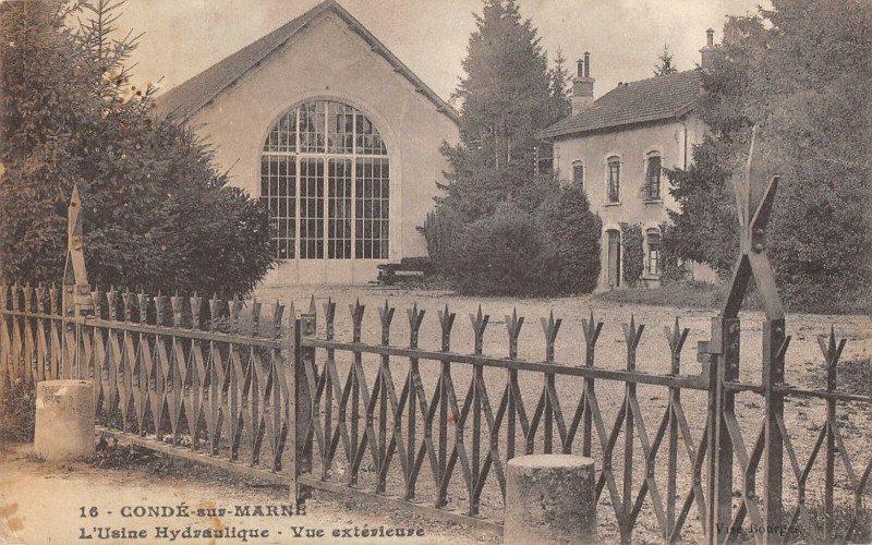Carte postale ancienne Conde Sur Marne Usine Hydraulique