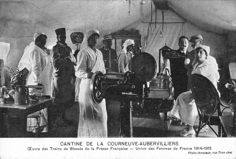 Carte postale ancienne Cantine De La Courneuve Aubervilliers Blesses De La Presse Francaise à Aubervilliers