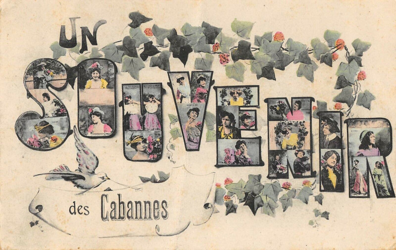 Carte postale ancienne Un Souvenir Des Cabannes