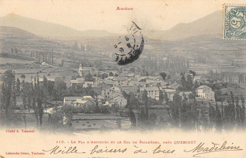 Carte postale ancienne Le Pla D'Artigues Et Col De Pailheres Pres Querigut à Quérigut
