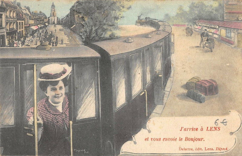 Carte postale ancienne J'Arrive A Lens à Lens