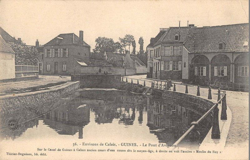 Carte postale ancienne Guines Le Pont D'Avignon (dos non divisé) à Guînes
