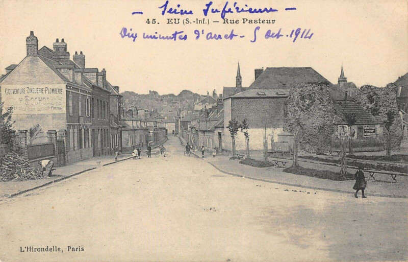 Carte postale ancienne Eu Rue Pasteur à Eu