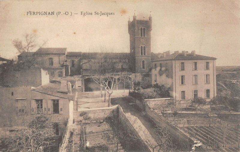 Carte postale ancienne Perpignan Eglise Saint Jacques à Perpignan