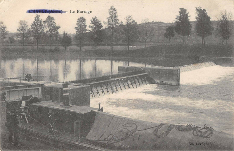 Carte postale ancienne Charly Le Barrage à Harly