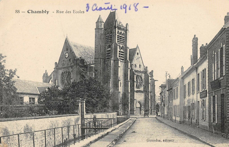 Carte postale ancienne Chambly Rue Des Ecoles à Chambly