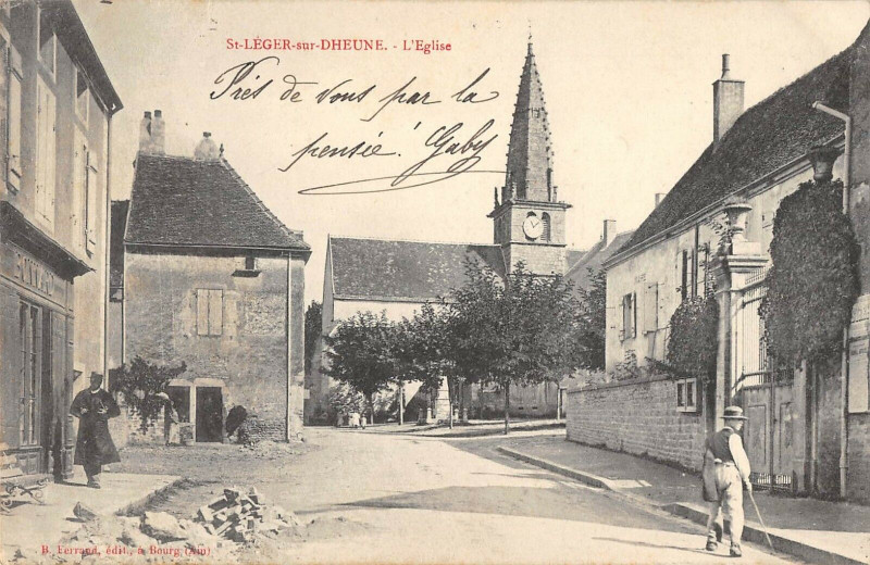 Carte postale ancienne Saint Leger Sur Dheune L'Eglise (dos non divisé)