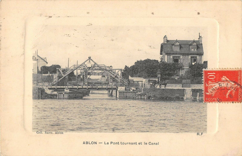 Carte postale ancienne Ablon Le Pont Tournant Et Le Canal