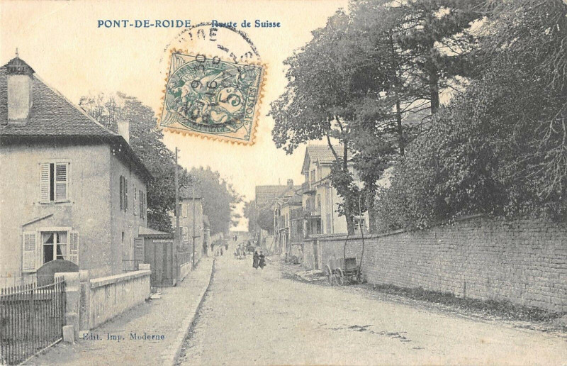 Carte postale ancienne Pont De Roide Route De Suisse