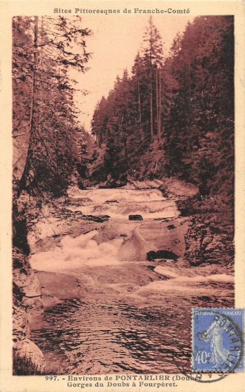 Carte postale ancienne Env.pontarlier Gorges Du Doubs A Fourperet à Doubs