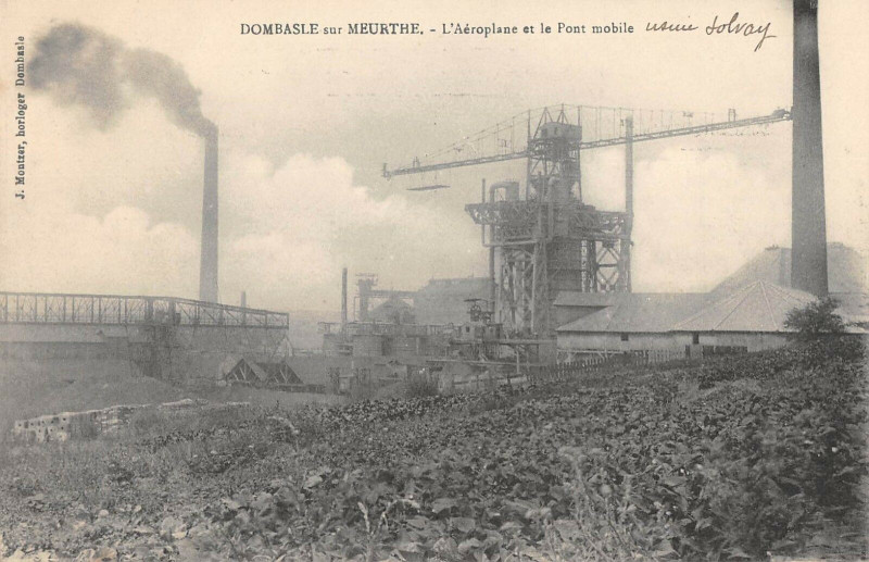 Carte postale ancienne Dombasle L'Aeroplane Et Le Pont Mobile