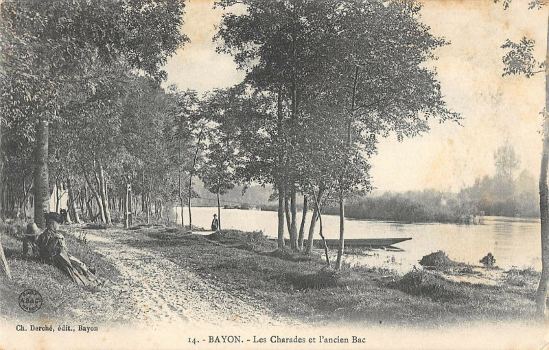 Carte postale ancienne Bayon Les Charades Et Ancien Bac à Bayon