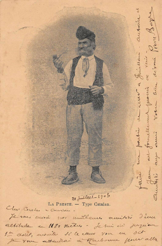 Carte postale ancienne La Preste Type Catalan (dos non divisé)