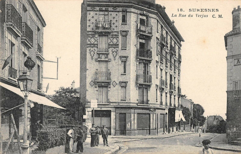 Carte postale ancienne Suresnes La Rue Du Verjus à Suresnes