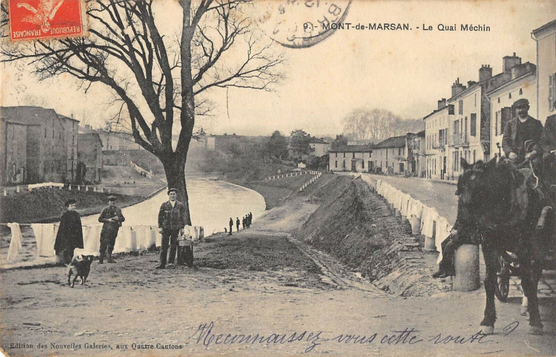 Carte postale ancienne Mont De Marsan Le Quai Mechin à Mont-de-Marsan