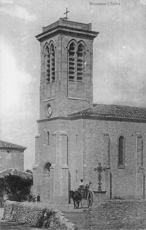 Carte postale ancienne Brousse Tarn Attelage à Brousse