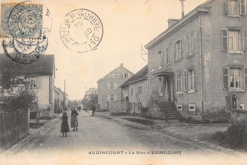 Carte postale ancienne Audincourt La Rue D'Exincourt à Audincourt