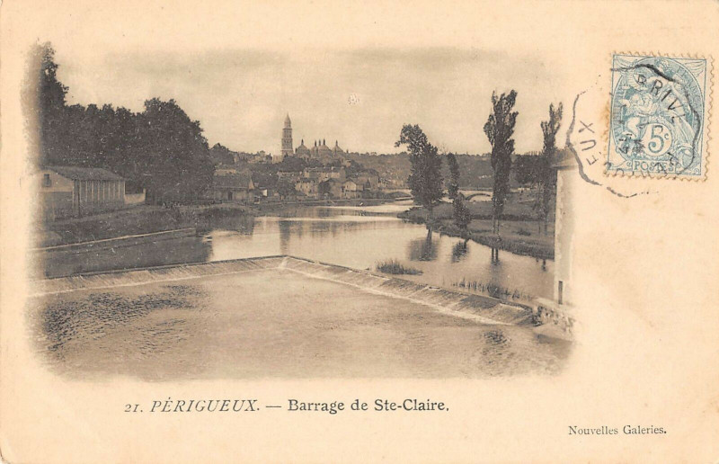 Carte postale ancienne Perigueux Barrage De Sainte Claire à Périgueux