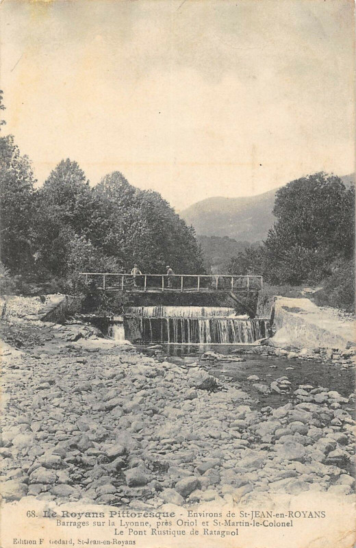 Carte postale ancienne Env.st Jean En Royans Barrages Sur La Lyonne