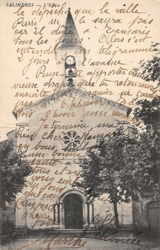 Carte postale ancienne Salindres L'Eglise à Salindres
