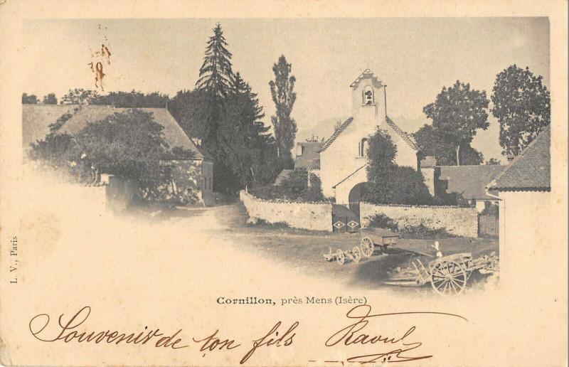 Carte postale ancienne Cornillon Pres Mens Isere à Mens