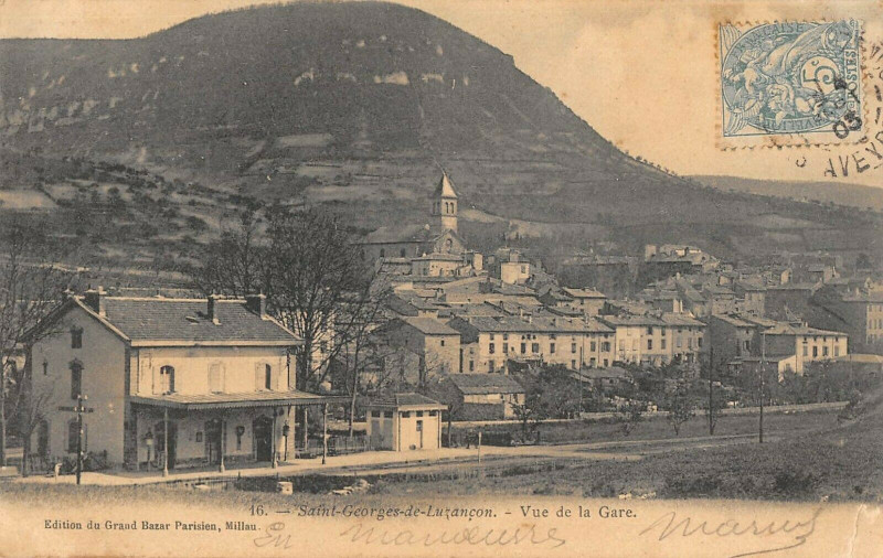 Carte postale ancienne Saint Georges De Luzancon Vue De La Gare